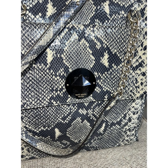 Kate Spade Grey/Beige Snake Effect Leather South Kensington Denee Tote‎ - Picture 4 of 13